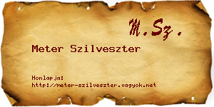 Meter Szilveszter névjegykártya